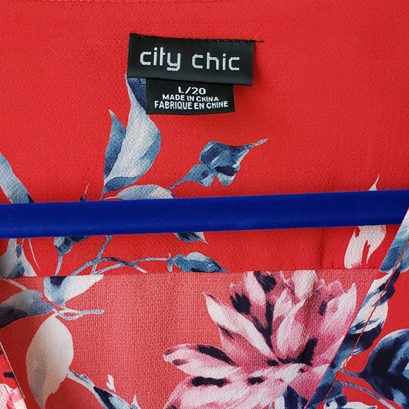 City Chic Red Paris Floral Mini Dress - Picture 5 of 8